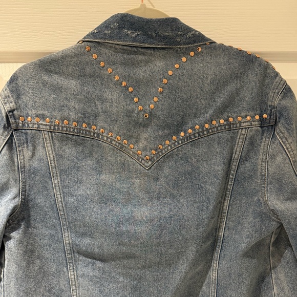 Rose gold studded denim jacket - Picture 4 of 4